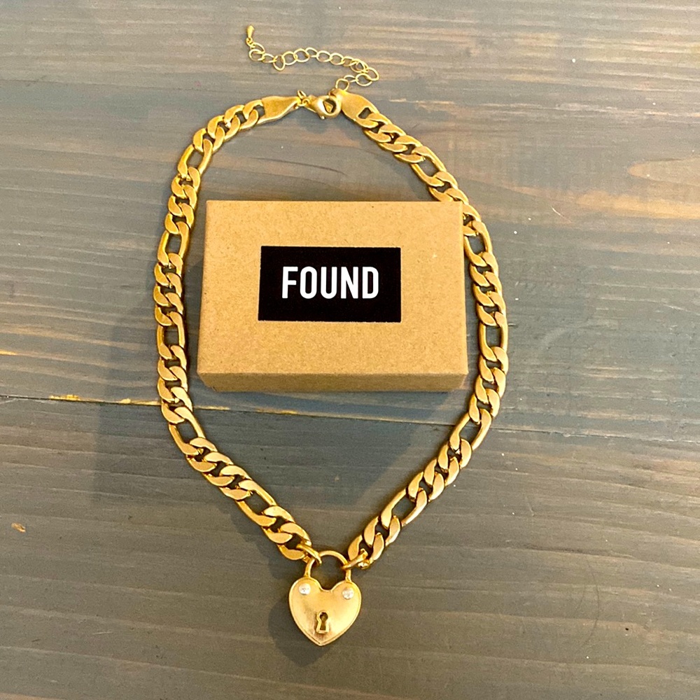 Gold chain heart necklace